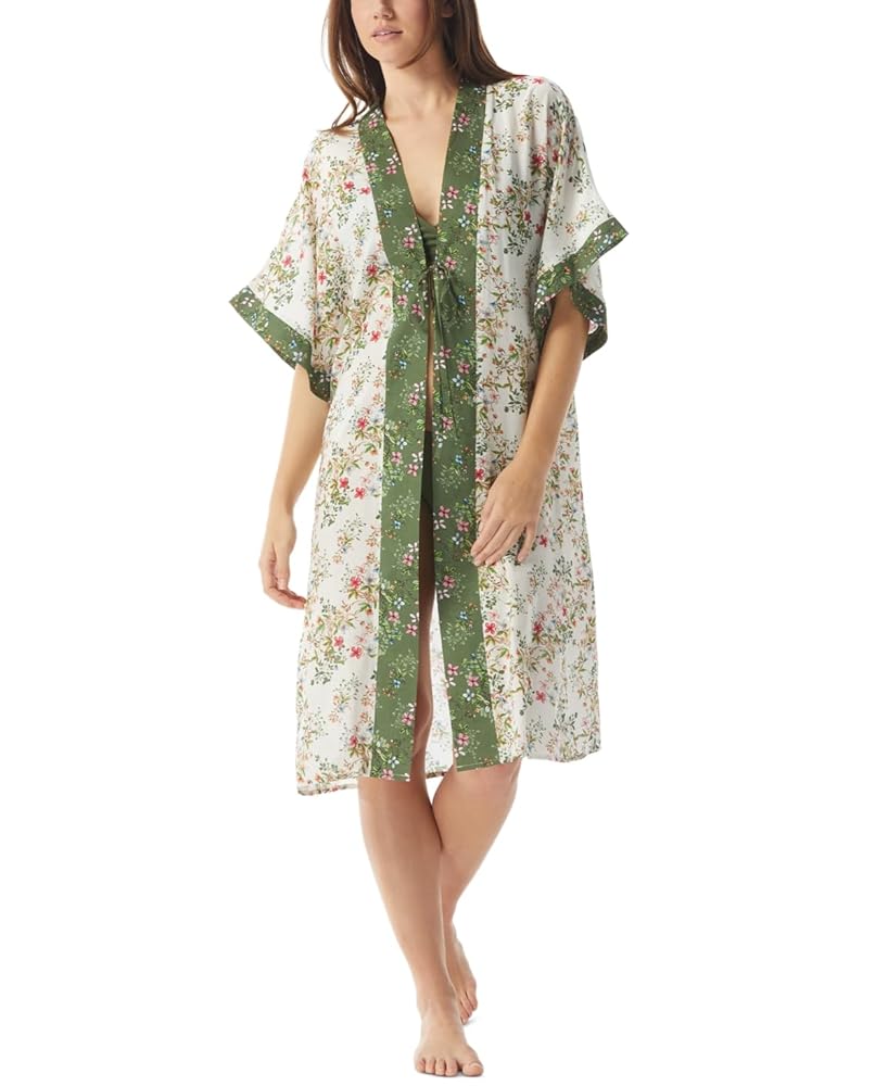 Vince Camuto Women's Printed Kimono Midi Swim Cover-Up Size